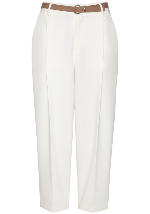 Bild: Bundfaltenhose von LASCANA: Stylische Lascana-Bundfaltenhose mit Gürtel in modischer Barrel-Form mit schmal zulaufendem Bein. Schmaler Gürtel mit glänzender Schnalle inklusive. Zwei Bundfalten, vorderseitige Eingrifftaschen, hinten Ziertaschen. Verdeckter Reißverschluss mit Hakenverschluss. Schön zu sommerlichen Tops und Shirts. Bequemer, leicht elastischer Materialmix.