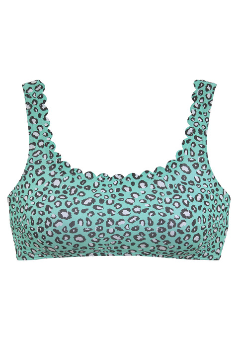 LASCANA Bustier-Bikini-Top Damen mint-bedruckt Gr.32 Cup A/B