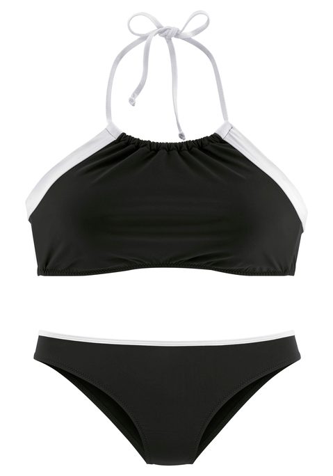 LASCANA Bustier-Bikini Damen schwarz-weiß Gr.32