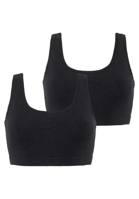 Bild: Bustier von LASCANA: Komfortable Bustiers von Lascana für Damen. Im Doppelpack. Vorderseite leicht gefüttert. Mit elastischem Unterbrustgummi und soften, flachen Abschlüssen. Weich und trageangenehm durch elastische Jerseyqualität.