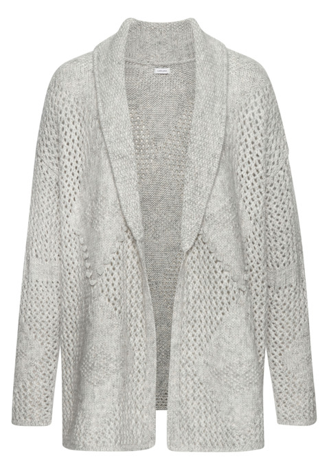 Bild: Cardigan von LASCANA: Cardigan von Lascana. Mit Schalkragen und Strickmuster. Ohne Verschluss. Überschnittene Schultern. Kuschelige Strickware. Rückenlänge ca. 72cm.