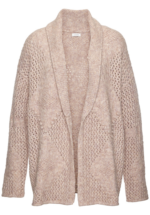 Bild: Cardigan von LASCANA: Cardigan von Lascana. Mit Schalkragen und Strickmuster. Ohne Verschluss. Überschnittene Schultern. Kuschelige Strickware. Rückenlänge ca. 72cm.