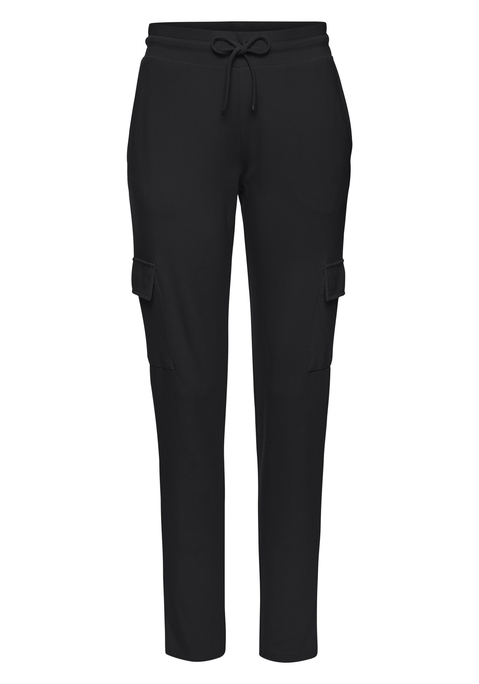 Bild: Cargohose von LASCANA: Herrlich bequeme Cargohose von Lascana. Elastischer Tunnelzugbund mit Bindeband. Praktische aufgesetzte Taschen. Schmal zulaufende Beine. Ideal zum Reisen und zu Hause. Weiche, elastische Qualität.