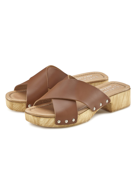 Clog von LASCANA in camelfarben
