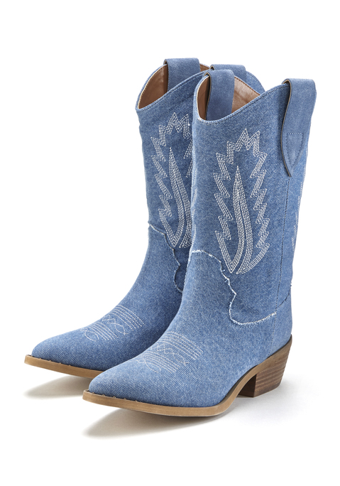 Bild: Cowboy Boots von LASCANA: Cowboy Boots von LASCANA. Obermaterial aus Textil und Rindsleder. Futter und Decksohle aus Lederimitat. Laufsohle aus Synthetik.