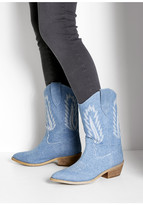 LASCANA Cowboy Boots Damen denimblau Gr.40