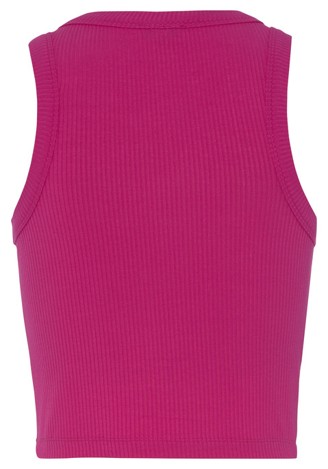 Bild: Crop-Top von LASCANA: Geripptes Crop-Top im 2er-Pack von Lascana. Verkürzte Länge für Bauchfreiheit. Ärmellos mit breiten Trägern, Rundhalsausschnitt und geradem Saum. Ideal zum drunter ziehen oder als eigenständiges Sommertop. Aus weicher Rippware.