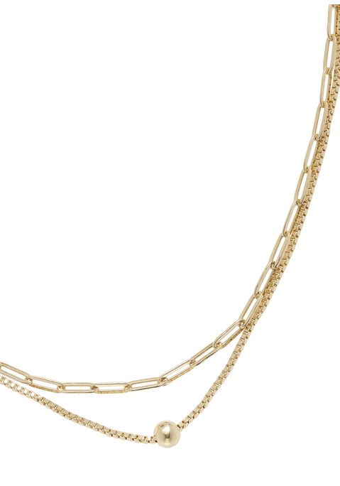 Bild: Edelstahlkette von LASCANA: 2-reihige Halskette mit Kugelanhänger von LASCANA. Gesamtlänge: ca. 47 cm + 8 cm Verlängerung. Aus Edelstahl.