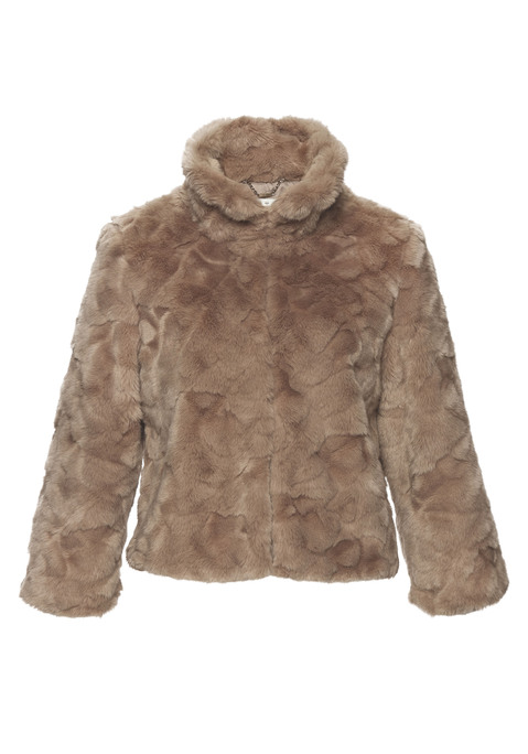 LASCANA Fellimitatjacke Damen taupe Gr.44