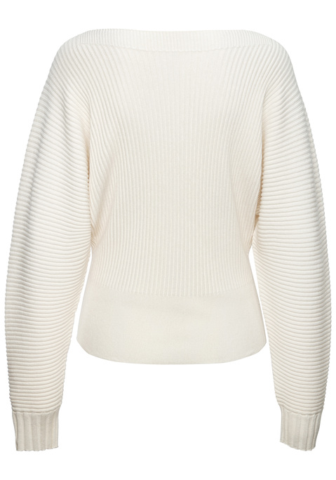 Bild: Fledermauspullover von LASCANA: Modischer Pullover von Lascana mit lässigem U-Boot-Ausschnitt. Lange, weite Ärmel mit Rippmuster. Breiter Bund für einen tolle Passform. Weiche, nahtlose Strickqualität aus Viskose.