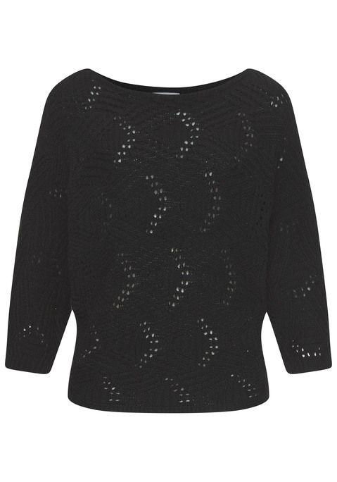 Bild: Fledermauspullover von LASCANA: Gestrickter Strandpullover von Lascana mit 3/4-Ärmeln im Fledermaus-Stil. Mit modischem U-Boot-Ausschnitt. Lockere Passform. Tolles Strickmuster in leicht transparenter Ausführung. Softe Strickqualität.