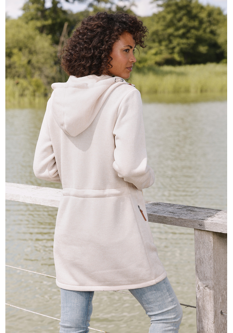Bild: Fleecejacke von LASCANA: Lange sportliche Fleecejacke mit Kordelzügen an der Teile und an der Kapuze.. Kleiner Markendruck auf der Vorderseite und seitliche Eingriffstaschen. Angenehm weiche Fleecequalität aus 100% Polyester.