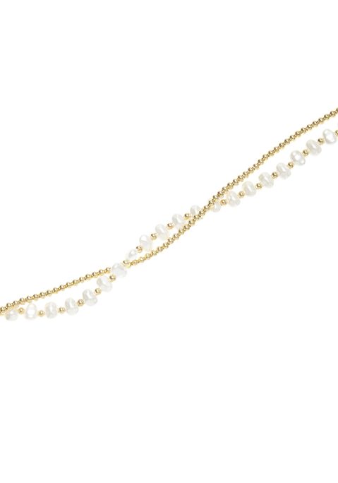 Bild: Fußkette von LASCANA: Fußkette von LASCANA. Aus Metall mit  Süsswasserperlen-Imitaten. Länge ca. 23 cm + 5 cm .