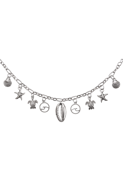 Bild: Fußkette mit Anhänger von LASCANA: Fußkette mit Anhängern von LASCANA. Aus Metall. Länge ca. 23 cm + 5 cm Verlängerungskette.