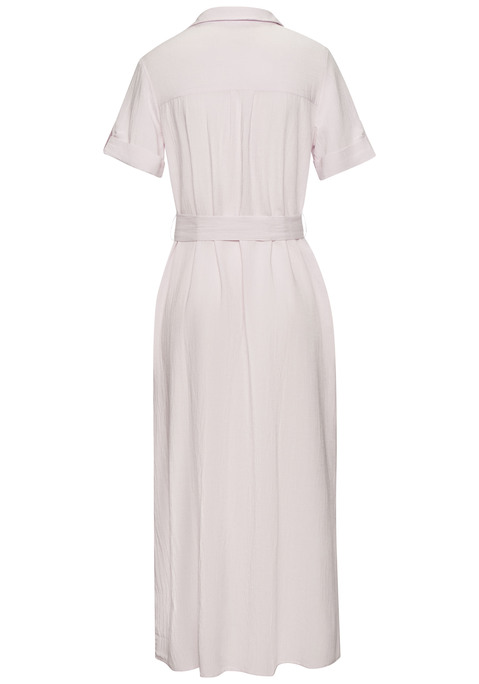 Bild: Hemdblusenkleid von LASCANA: Modisches Hemdblusenkleid von Lascana. Kurze Ärmel mit Aufschlag und durchgehende Knopfleiste für zeitloses Design. Figurumspielende Passform für lässig-eleganten Look. Hochwertiger Leinen-Mix.