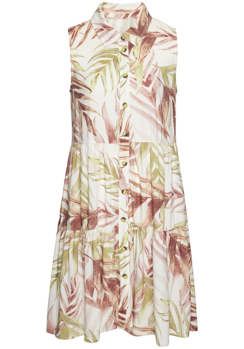 Bild: Hemdblusenkleid von LASCANA: Luftiges Kleid von Lascana mit Alloverprint, jedes Teil ein Unikat. A-Form mit stylischen Volants. Kopfleiste in Hornoptik. Für warme Sommertage. Leichte Viskose.