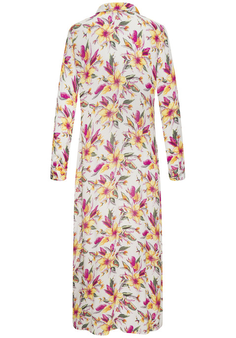 Bild: Hemdblusenkleid von LASCANA: Stylisches Maxikleid von Lascana mit Hemdblusenkragen und durchgehender Knopfleiste vorn. Lange Ärmel mit Manschette. Rockteil mit seitlichen Schlitzen. Gerade geschnitten. Für Urlaub und Freizeit. Leichte Webqualität aus Viskose.