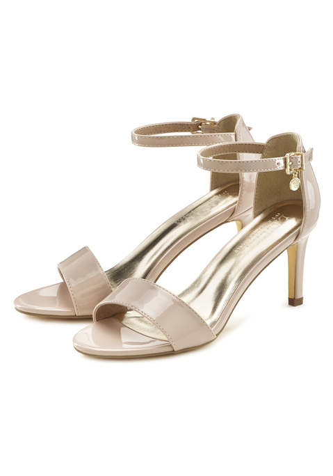 Bild: High-Heel-Sandalette von LASCANA: Sandalette in schlichtem Design VEGAN von LASCANA. Absatzhöhe ca. 7 cm. Obermaterial, Futter und Decksohle aus Lederimitat. Laufsohle aus Synthetik.