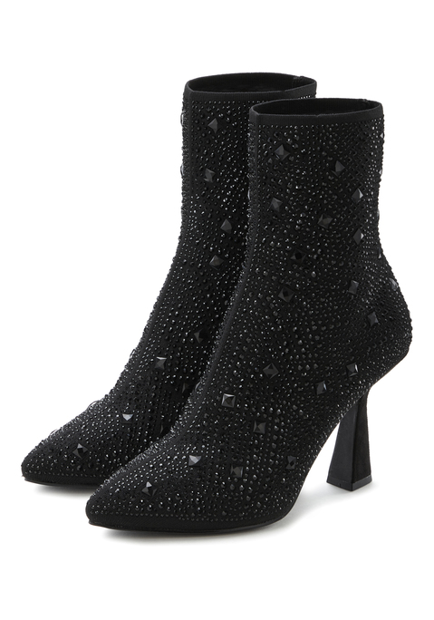Bild: High-Heel-Stiefelette von LASCANA: Stiefelette VEGAN von LASCANA. Absatzhöhe ca. 9 cm. Obermaterial aus Textil. Futter aus Textil und Lederimitat. Decksohle aus Lederimitat. Laufsohle aus Synthetik.