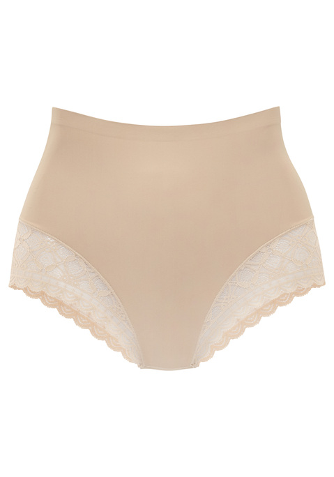 Bild: High-Waist-Panty von LASCANA: <h3>Eleganz und Komfort vereint: die High-waist-Panty von <strong>LASCANA</strong></h3>
<p>
Diese High-waist-Panty von <strong>LASCANA</strong> besticht durch ihren einzigartigen Softshaping-Effekt, der für eine schmeichelnde Silhouette sorgt. Die filigranen Spitzen am Beinausschnitt setzen elegante Akzente, die das Gesamtbild verfeinern. Darüber hinaus passt sich das elastische Material perfekt der individuellen Figur an und bietet eine hohe Leibhöhe für ein sicheres und bequemes Tragegefühl. 
</p>

<h4>Detailverliebt: Artikeldetails und Mehrwerte</h4>
<p>
Die eng anliegende Passform dieser Panty sorgt für optimalen Halt und ein angenehmes Tragegefühl. Das modische Design ist nicht nur optisch ansprechend, sondern auch funktional. Die Pflege ist unkompliziert: In der Maschine gewaschen, bleibt die Panty langanhaltend schön. Ideal für den Alltag oder besondere Anlässe, bietet sie die perfekte Kombination aus Stil und Komfort.
</p>
<p>Der perfekte Mix aus Stil und Komfort: die High-waist-Panty von <strong>LASCANA</strong>!</p>