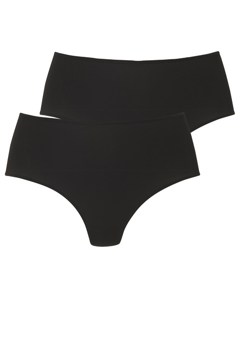 Bild: High-Waist-String von LASCANA: Taillenstring von Lascana im praktischen 2er-Pack. Flache, elastische Saumkanten. Taillenhohe Passform für noch mehr Tragekomfort. Sitzt wie eine zweite Haut. Angenehme Qualität mit weichem Griff.