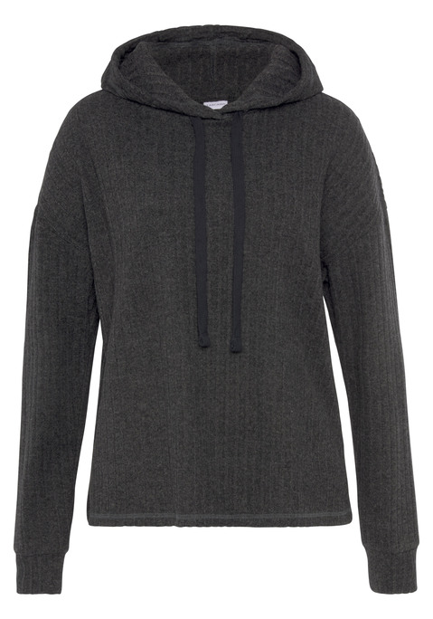 Bild: Hoodie von LASCANA: Hoodie von Lascana in breiter Rippenoptik. Tunnelzugkapuze. Lange Ärmel mit überschnittenen Schulternähten und angesetzten Bündchen. Figurumspielende Passform. Weiche Qualität.
