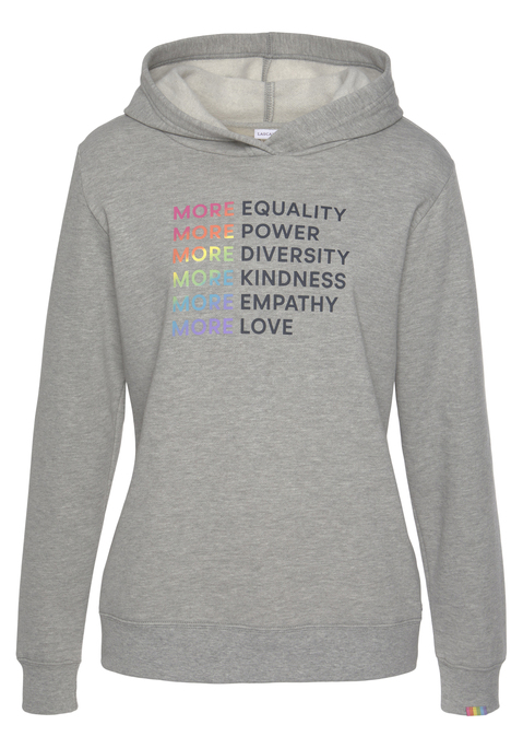 Bild: Hoodie von LASCANA: Lässiger Hoodie von Lascana mit Pride-Print vorn. Rippbündchen an Ärmeln und Saum. Super zu Jeans. Weiche French-Terry-Qualität.
