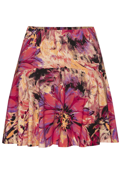 Bild: Hosenrock von LASCANA: Kurzer Hosenrock von Lascana: Rock mit integrierten Shorts. Alloverprint. Elastischer Bund. Ohne Taschen. Weich fließender Viskosejersey.