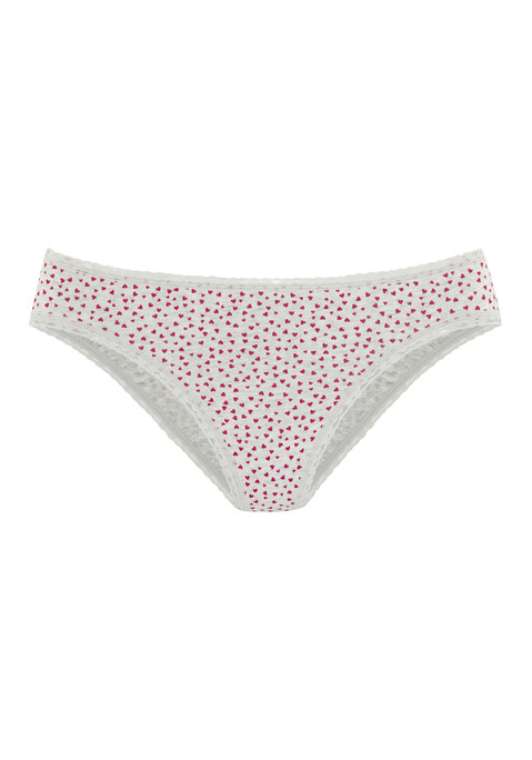 Bild: Jazz-Pants Slips von LASCANA: Jazzpants im 5er-Pack von Lascana. In der Heart-Edition. Mit süßen Herzchen-Prints und Spitzendetails. Aus weicher, elastischer Baumwollqualität.