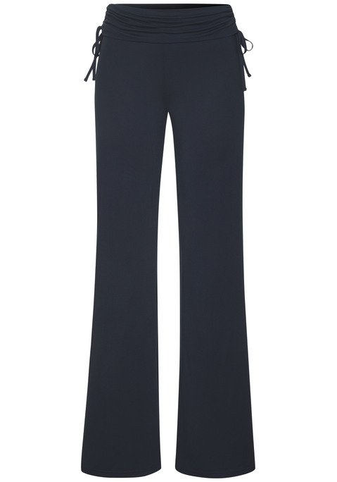 Bild: Jazzpants von LASCANA: Bequeme Flare-Leggings von Lascana mit leicht ausgestelltem Bein. Geraffter und verstellbarer Umschlagbund für Stil und Komfort. Ideal für zu Hause und für die Freizeit. Weich fließender Single-Jersey.