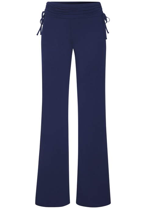 Bild: Jazzpants von LASCANA: Bequeme Flare-Leggings von Lascana mit leicht ausgestelltem Bein. Geraffter und verstellbarer Umschlagbund für Stil und Komfort. Ideal für zu Hause und für die Freizeit. Weich fließender Single-Jersey.