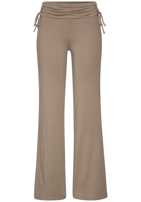 Bild: Jazzpants von LASCANA: Bequeme Flare-Leggings von Lascana mit leicht ausgestelltem Bein. Geraffter und verstellbarer Umschlagbund für Stil und Komfort. Ideal für zu Hause und für die Freizeit. Weich fließender Single-Jersey.
