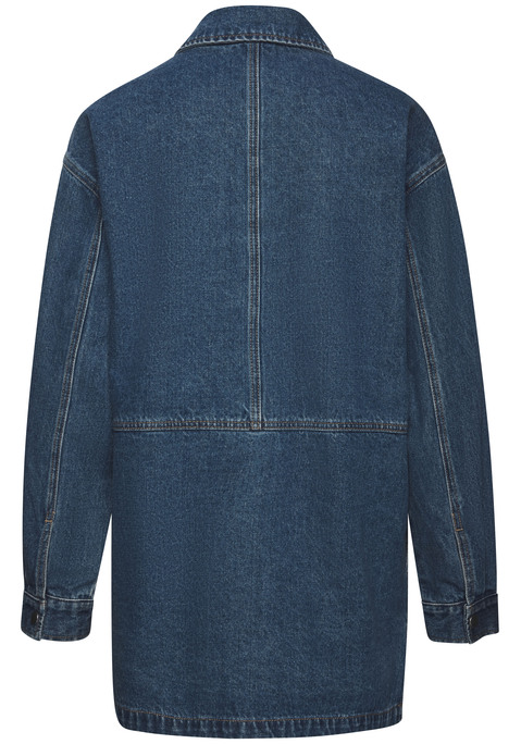 Bild: Jeansjacke von LASCANA: Trendige Oversize-Jeansjacke von Lascana in lässiger Kastenform mit seitlichen Schlitzen und Kontrastnähten. Aufgesetzte Taschen sowie Seitennahttaschen für praktischen Stauraum, einreihige Druckknopfleiste für einen klassischen Look. Perfekt für stylische Casual-Looks. Hochwertige Baumwolle.