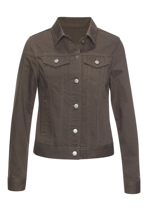 Bild: Jeansjacke von LASCANA: Kurze Jeansjacke von Lascana. Klassische Form mit Knopfleiste und 2 aufgesetzten Brusttaschen. Zusätzlich zwei Eingrifftaschen. Passt zu lässigen Looks. Weicher Denim in Used-Optik.