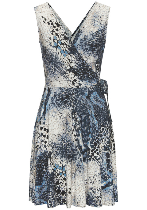 Bild: Jerseykleid von LASCANA: Minikleid von Lascana mit Allover-Animalprint. Tiefer V-Ausschnitt in Wickeloptik, mit Schleifendetail in der Taille. Breite Träger. Locker fallender Rockteil. Abgerundeter Saum. Schön für warme Tage. Weiche Jerseyqualität.