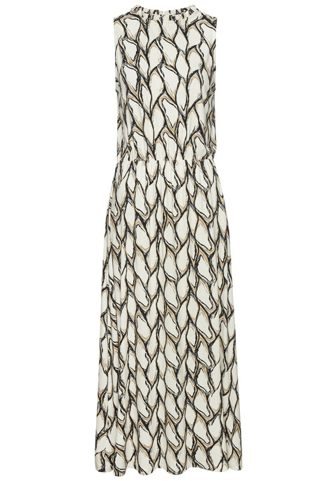 Bild: Jerseykleid von LASCANA: Maxikleid von Lascana in modischer Länge mit Alloverprint. Hoher Halsausschnitt mit femininer Rüschenkante. Schlitz mit Knopfverschluss hinten. Mit Gummizug zur Betonung der Taille. In weicher Viskose-Qualität.