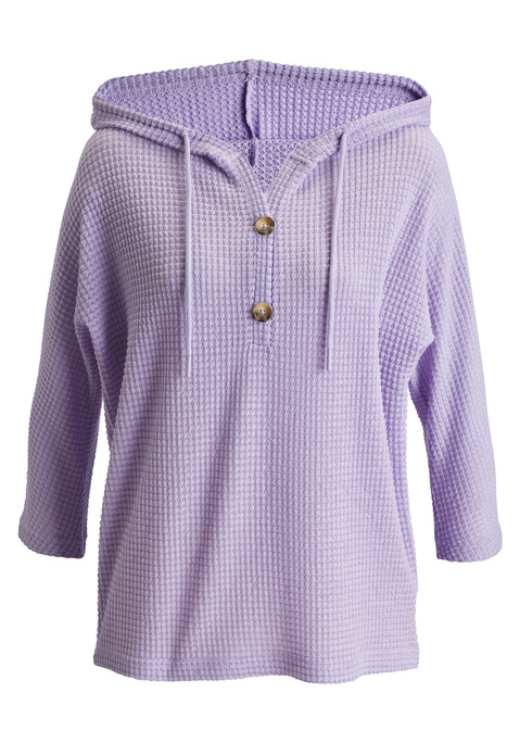 Bild: Kapuzenshirt von LASCANA: <h3>Leicht und luftig: das perfekte Sommer-Kapuzenshirt</h3>
<p>
Das <strong>Lascana</strong>-Kapuzenshirt aus sommerlichem Waffelstrick begeistert mit seiner leicht transparenten Struktur. Die Kombination aus Kapuze und kurzer Knopfleiste verleiht diesem Shirt einen einzigartigen, lässigen Charme. Ideal für laue Sommerabende, bietet es nicht nur Stil, sondern auch ein angenehmes Tragegefühl. Die lockere Passform garantiert Bewegungsfreiheit und Komfort – perfekt für entspannte Tage.
</p>

<h4>Details und Pflegehinweise</h4>
<p>
Dieses Shirt überzeugt durch seine weiche Beschaffenheit, die sich angenehm auf der Haut anfühlt. Die lässige Schnittführung sorgt dafür, dass es sich mühelos an jede Figur anpasst. Für die Pflege ist es praktisch und kann problemlos in der Maschine gewaschen werden. 
</p>

<h4>Outfit-Ideen und Anlässe</h4>
<p>
Am besten passt das Kapuzenshirt zu lässigen Jeans oder Shorts für einen entspannten Look im Alltag. Es eignet sich hervorragend für Freizeitaktivitäten, Outdoor-Ausflüge oder einfach zum Chillen zu Hause. Für einen trendigen Streetwear-Stil sieht es mit bequemen Sneakers und einem lässigen Rucksack perfekt aus. Egal, ob beim Work-out, im Park oder beim Treffen mit Freunden – dieses Shirt ist der perfekter Begleiter!
</p>

<p>
Dieses stilvolle Kapuzenshirt von <strong>Lascana</strong> sorgt für ein umfassendes Wohlgefühl!
</p>
