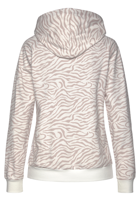 Bild: Kapuzensweatjacke von LASCANA: Sweatjacke mit Kapuze von Lascana. Durchgehender Reißverschluss in Roségold. Rippbündchen am Bund und Ärmel. Aus 50% Baumwolle (unterstützt Cotton made in Africa), 50% Polyester.