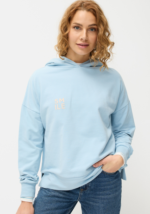 Bild: Kapuzensweatshirt von LASCANA: Bequemer Hoodie von Lascana  Mit Print auf der Rückseite und seitlichen Schlitzen. Ideal für entspannte Freizeitlooks und gemütliche Tage. In softer Baumwollqualität für höchsten Tragekomfort.