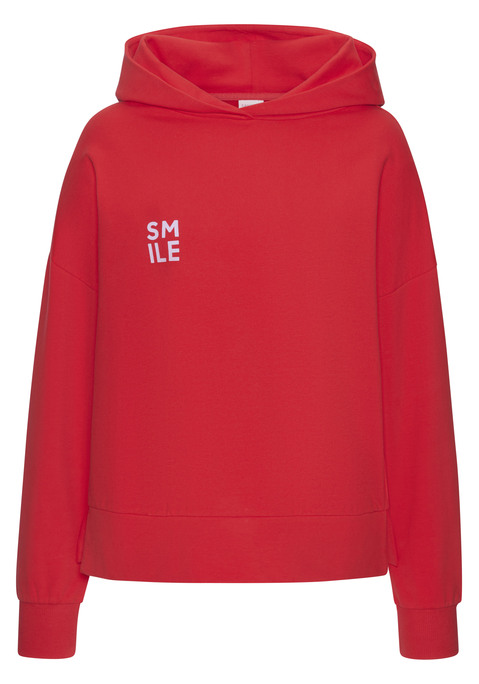 Bild: Kapuzensweatshirt von LASCANA: Bequemer Hoodie von Lascana  Mit Print auf der Rückseite und seitlichen Schlitzen. Ideal für entspannte Freizeitlooks und gemütliche Tage. In softer Baumwollqualität für höchsten Tragekomfort.