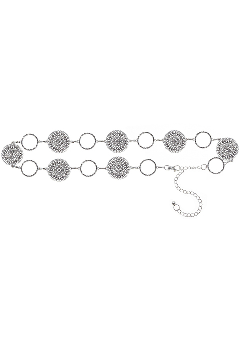 Bild: Kettengürtel von LASCANA: Kettengürtel von LASCANA. Mit Ornamenten und Kreisen. Kreise mit Ornamenten: ca 5,2cm, kleine Kreise: ca 4cm, In 3 Größen: S=84cm, M=92cm, L=98cm