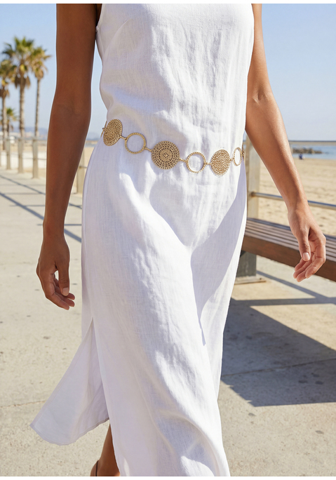 Bild: Kettengürtel von LASCANA: Kettengürtel von LASCANA. Mit Ornamenten und Kreisen. Kreise mit Ornamenten: ca 5,2cm, kleine Kreise: ca 4cm, In 3 Größen: S=84cm, M=92cm, L=98cm