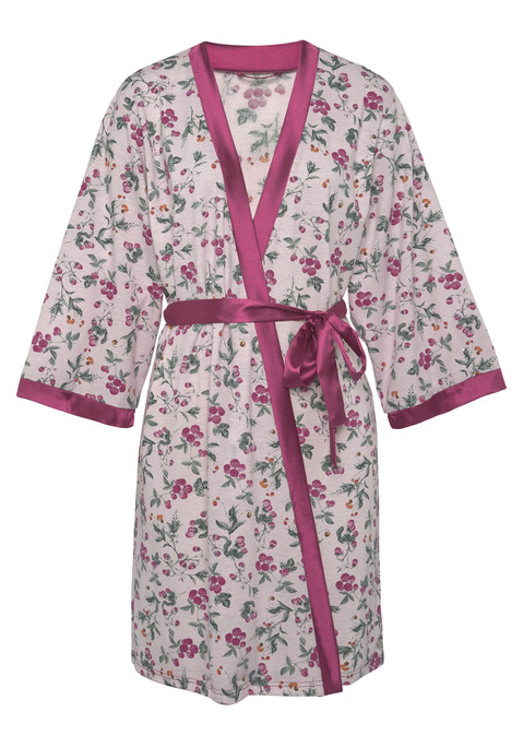 LASCANA Damen Kimono Altrosa bedruckt Gr.32/34
