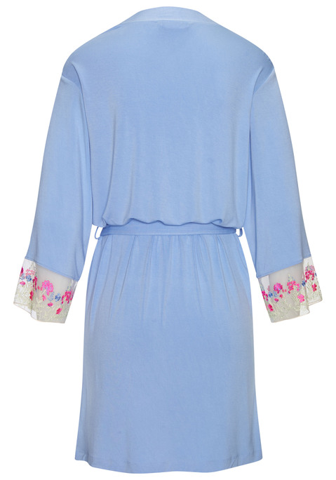 Bild: Kimono von LASCANA: Schöner Kimono von Lascana in Midi-Länge. Mit Spitzeneinsatz und Bindegürtel. Weiche Viskosequalität für hohen Tragekomfort.