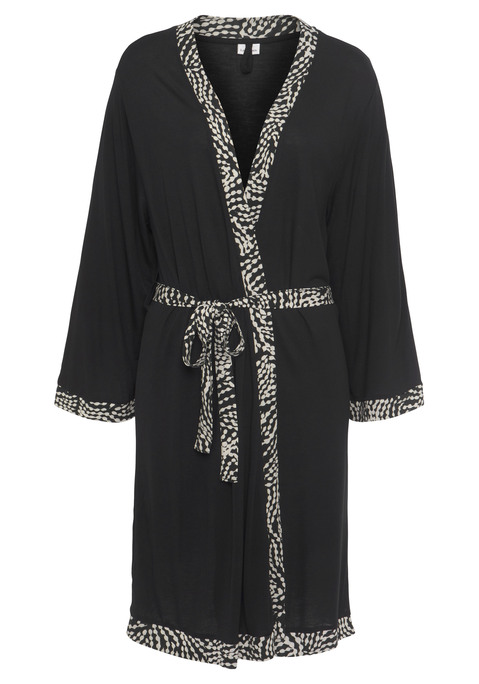 LASCANA Damen Kimono schwarz-weiß gepunktet Gr.36/38