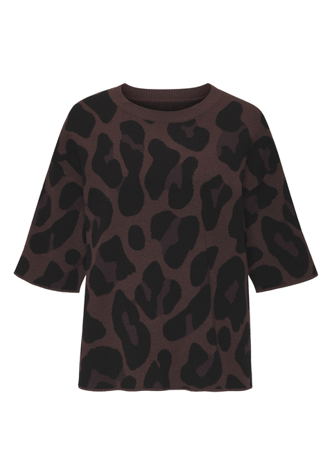 Bild: Kurzarmpullover von LASCANA: Kurzarmpullover von LASCANA besticht durch sein auffälliges Design, das sowohl Eleganz als auch Lässigkeit ausstrahlt. Lockere Passform bietet ausreichend Bewegungsfreiheit. Gerader Saumabschluss. Modisches Animalmuster.