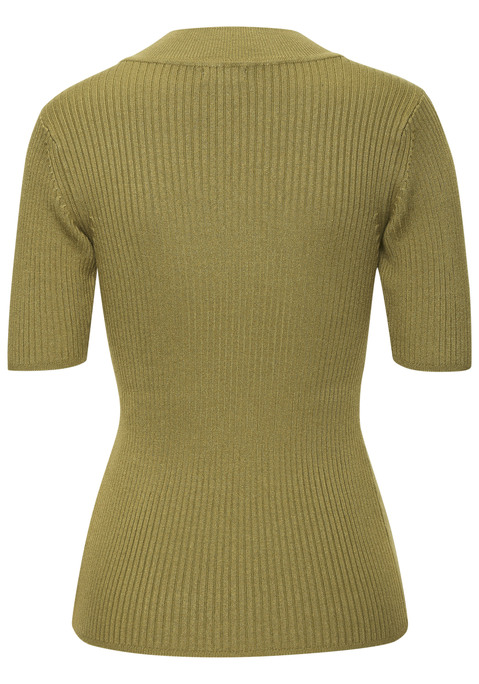 Bild: Kurzarmpullover von LASCANA: Eleganter Pullover von Lascana mit kleinem Stehkragen. Figurbetonter Passform mit schmalen Ärmeln. Passt zu vielen Outfits. Weicher Rippstrick aus Viskose-Mix.