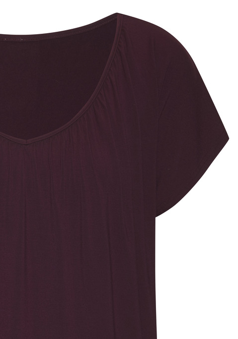 Bild: Kurzarmshirt von LASCANA: T-Shirt von Lascana im praktischen 2er-Pack. Rundhalsausschnitt mit Raffungen. Shirtsaum mit Gummizug. Lockere Passform. Weich fließender Jersey mit Viskose.