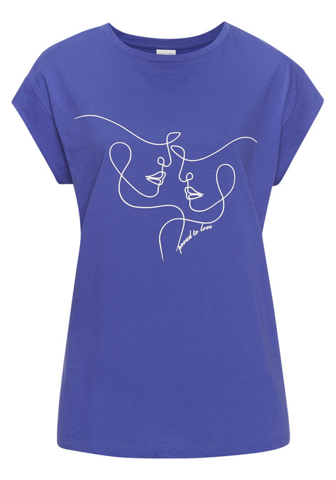 Bild: Kurzarmshirt von LASCANA: T-Shirt von Lascana mit Frontprint. Rundhalsausschnitt und kurze Ärmel. Gerade Passform mit geradem Saumabschluss. Angenehme Jerseyware aus Baumwolle.