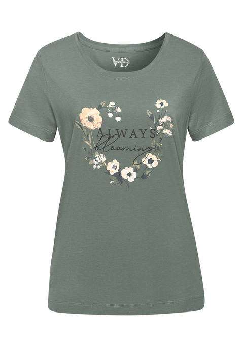 Bild: Kurzarmshirt von LASCANA: Schlafshirt von Lascan mit hübschem Print vorn. Rundhalsausschnitt. Kurze Ärmel. Trageangenehmer Jersey.